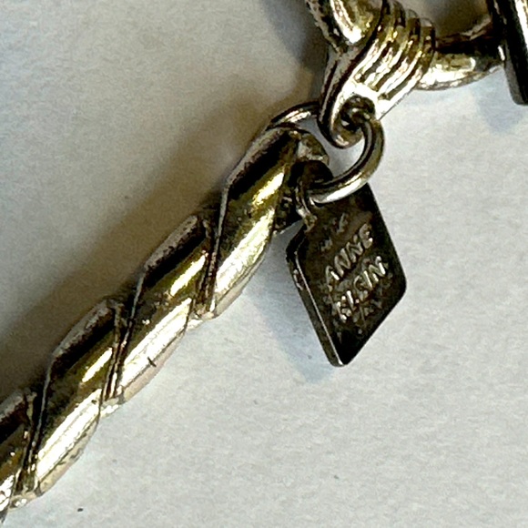 80s Anne Klein Vintage Two Tone Chunky Chain Necklace - Picture 8 of 8